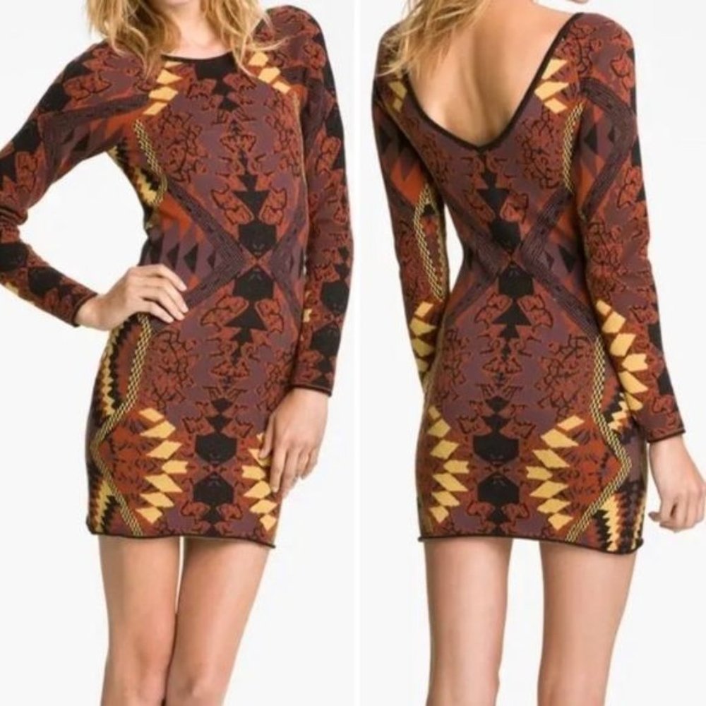 Free People Aztec Princess Bodycon Sweater Dress